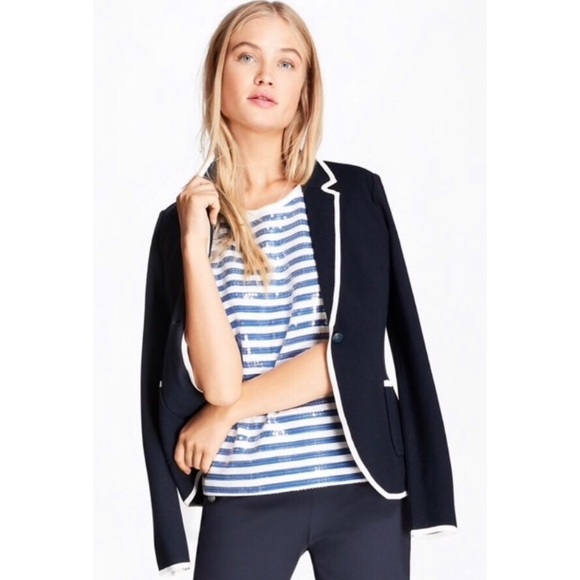 Brooks Brothers Jackets & Blazers - BROOKS BROTHERS Navy Supima Cotton Knit Blazer